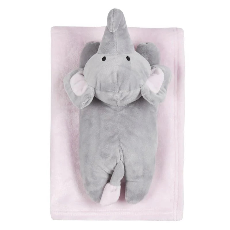 Pink Elephant Toy & Blanket Set