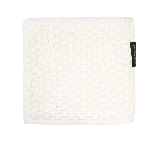 Light cellular bamboo baby blanket - Coconut